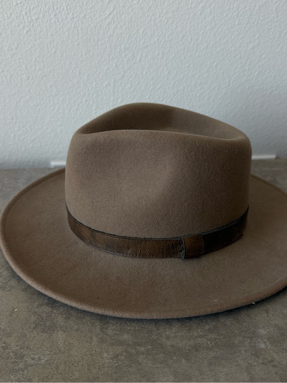 Classic Brown Wool Fedora with Leather Band